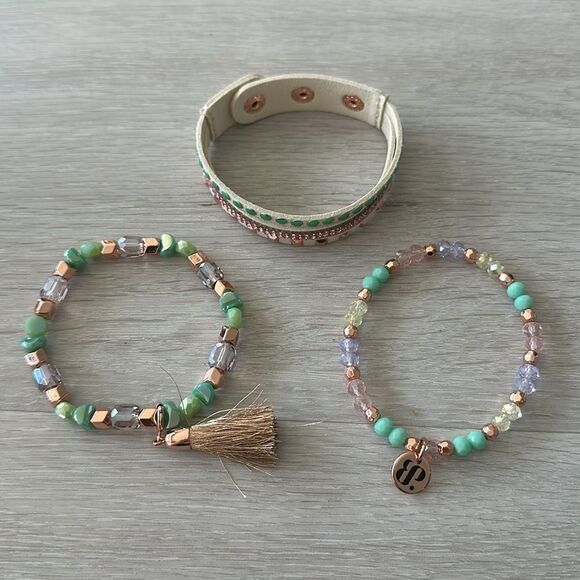 Bomb Party A Statement Set OS Green Multi NWT IN BOX - Picture 3 of 5